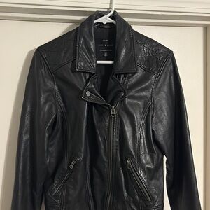 Lucky Brand Black Leather Motorcycle Jacket